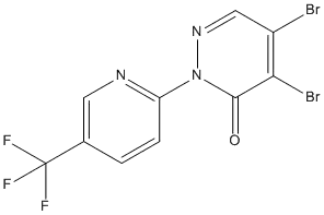 Molecular Structure of 89570-56-9 (3(2H)-Pyridazinone, 4,5-dibromo-2-[5-(trifluoromethyl)-2-pyridinyl]-)